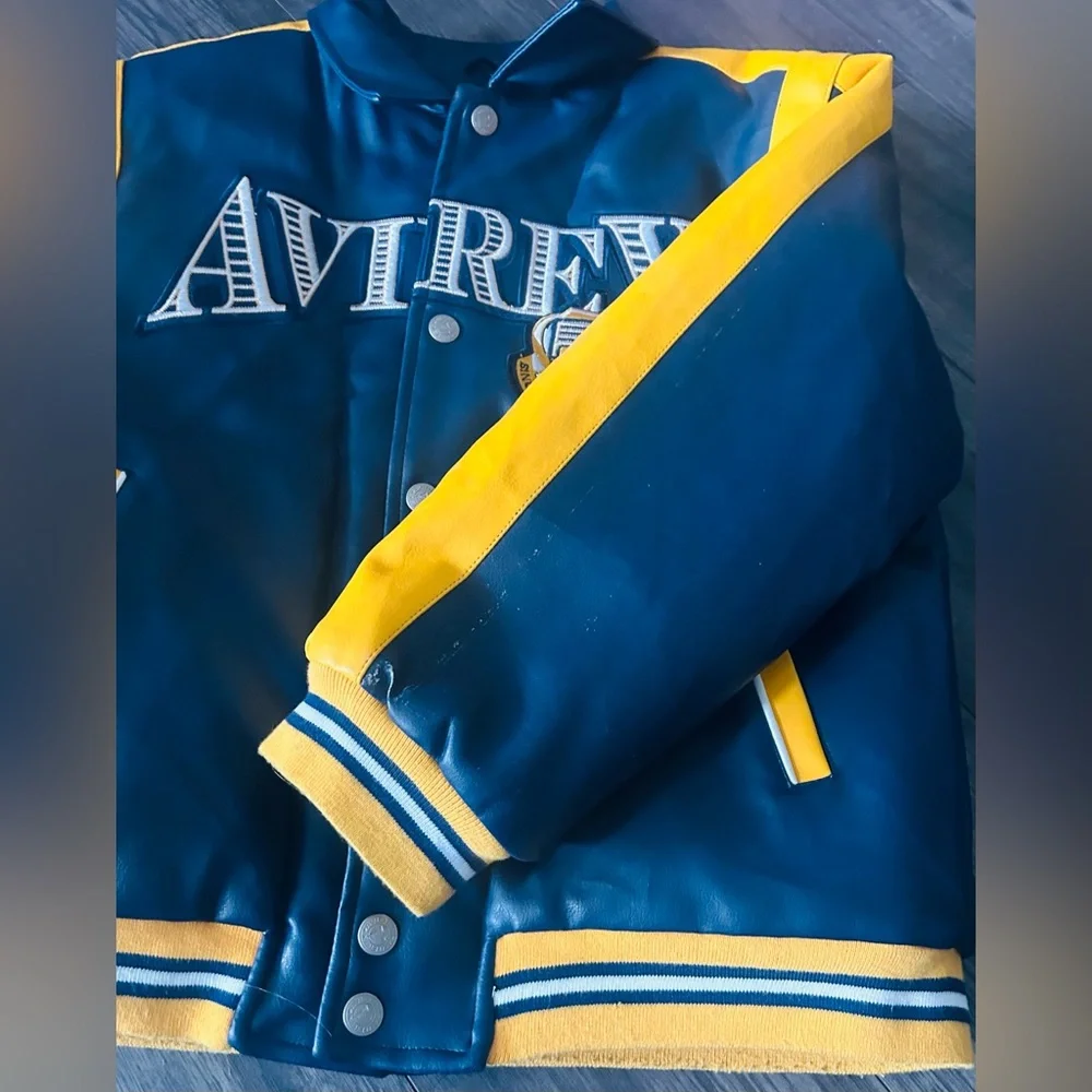 AVIREX 1975 New York leather bomber button down jacket youth large - super rare - Picture 5 of 13